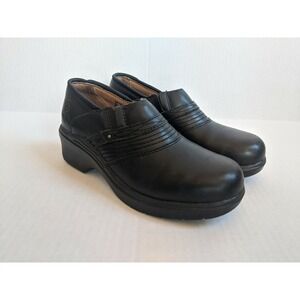 Ariat Women's Sz 7.5 B Work Safety Clog Steel Toe Black Leather Slip Resistant
